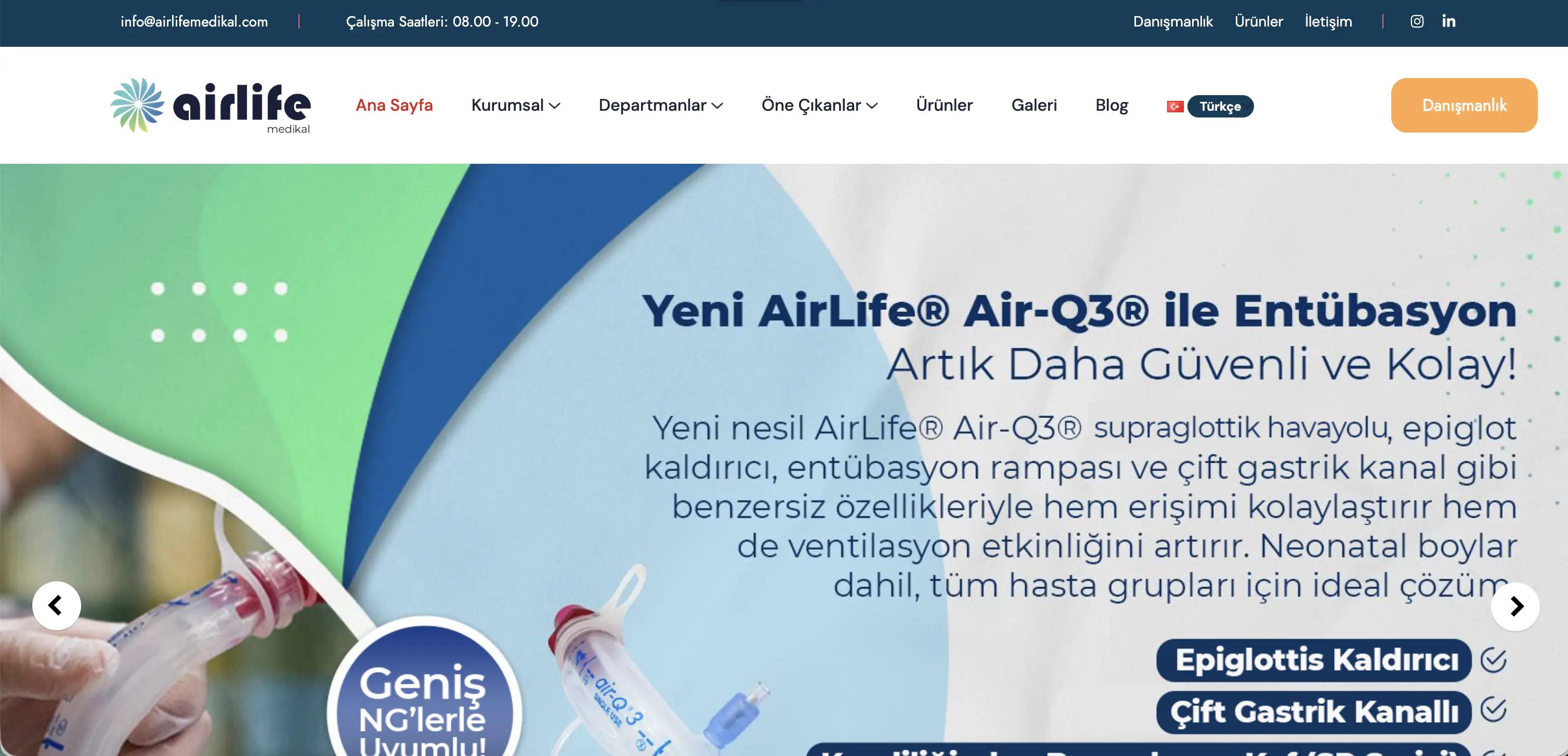 Airlife Medikal Web Sitesi